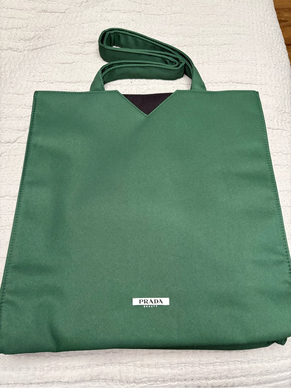 Prada Emerald Green Nylon Tote with Slim Shoulder Straps